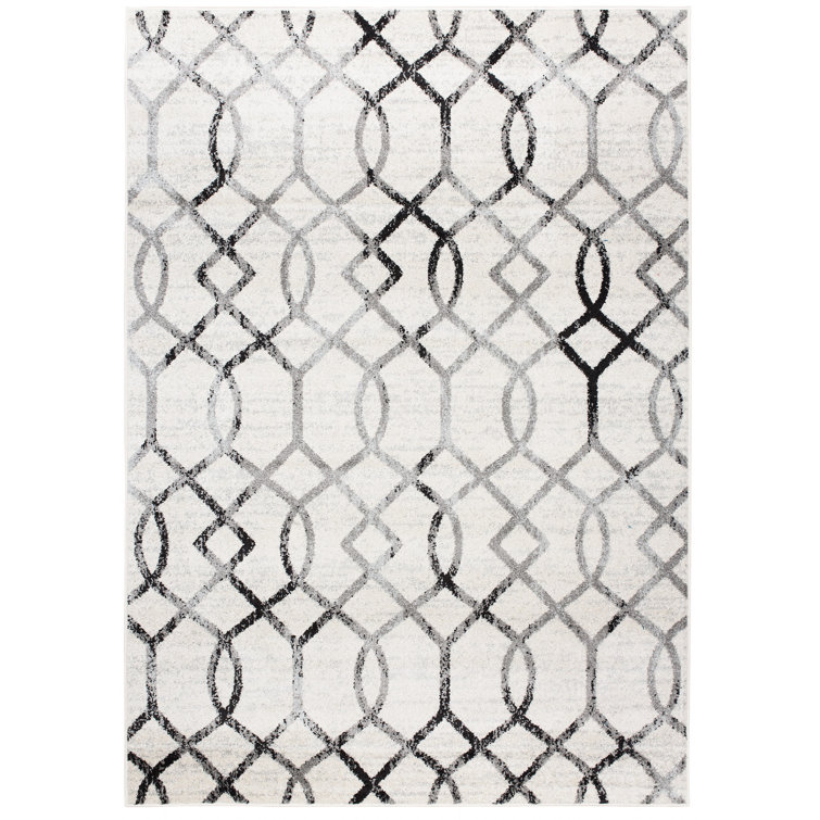 Borough Wharf Capac Flatweave Grey/Black Rug Wayfair.co.uk